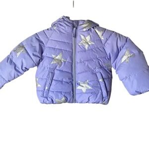 R 1881 Lavender Puffer Jacket with Silver‎ Stars, 2T